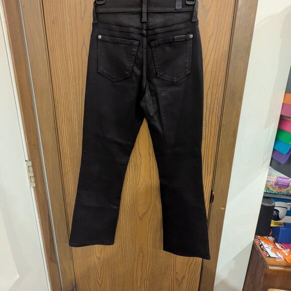 7 for All Mankind Women's Coated High Waist Slim Kick Chocolate Jeans Size24 - Picture 5 of 7